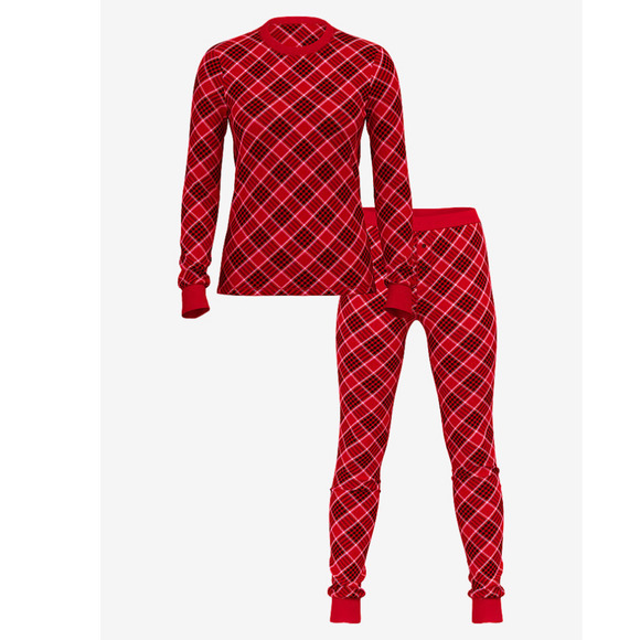 Victoria's Secret Thermal Long Pajama Set - Lipstick Lovely Plaid - Size LARGE L - Picture 4 of 4